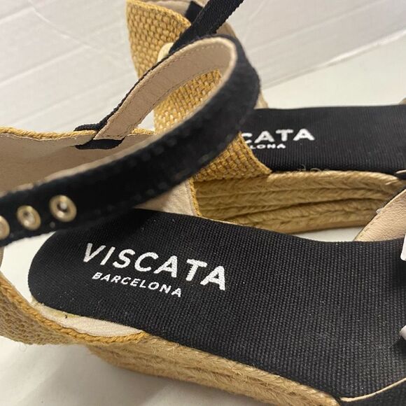 VISCATA Barcelona Women’s Wedge Espadrilles Size 41 US Size 10-10.5 Black New - Picture 10 of 12